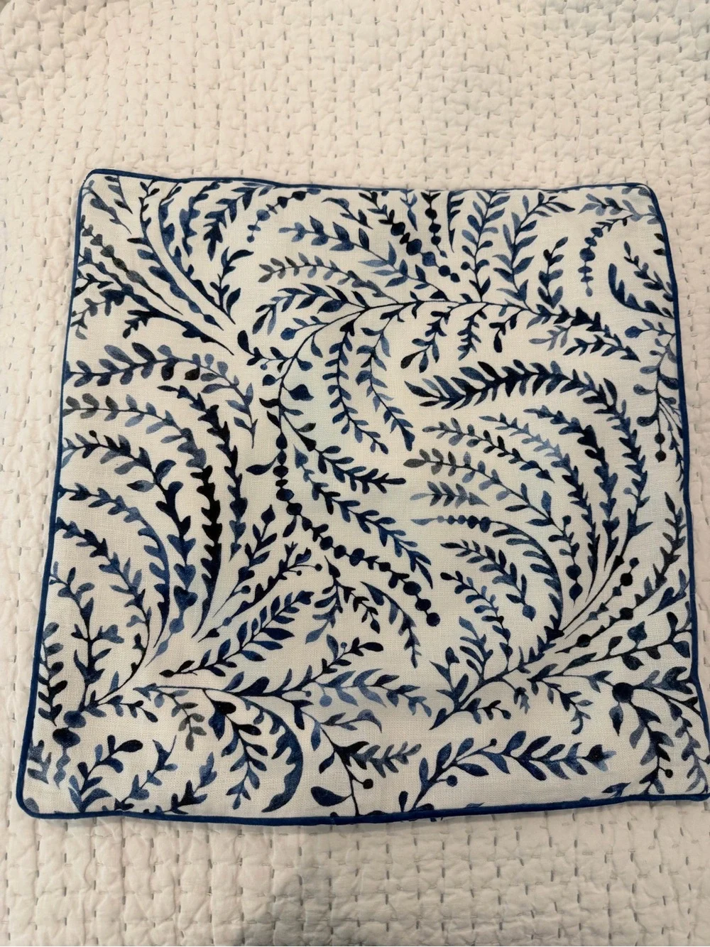 Serena & Lily Blue and White Botanical Pillow Cover